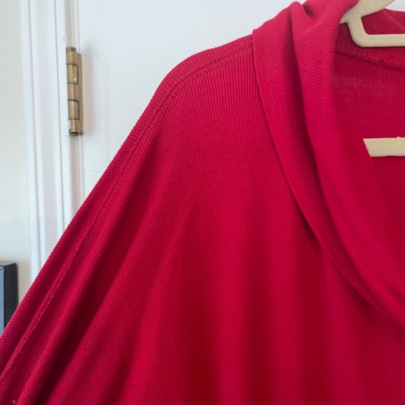 Bordeaux Anthropologie Red Cowl Neck Knit Tunic Top Large - Picture 3 of 9